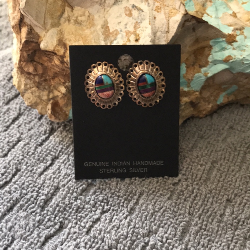 Multiple Stone Sterling Silver Earrings - image 2